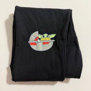 Disney Amazon Essentials Star Wars Grogu Black Leggings Girls Medium 8 YO NWOT